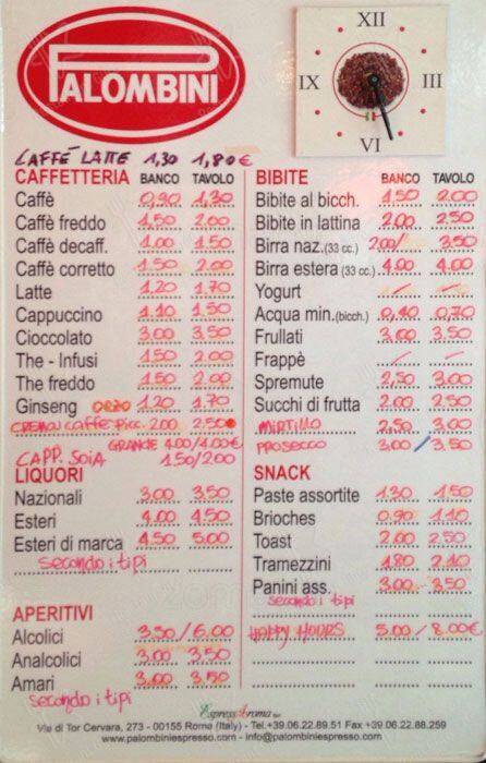 Caffè Morini меню