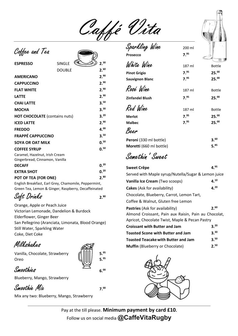 Caffe Vita меню