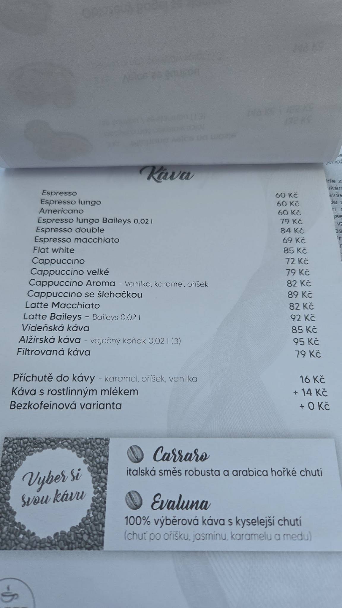 Caffe bar Raffaello меню