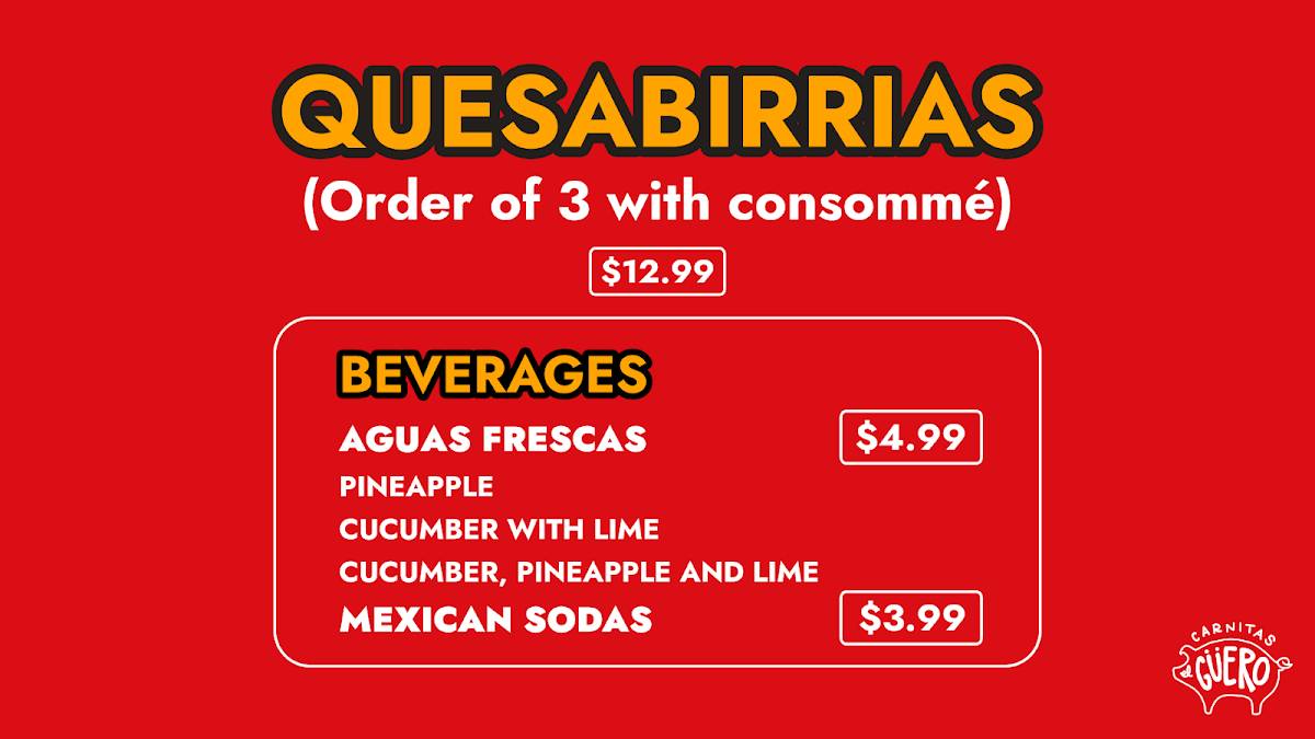 Carnitas El Güero меню