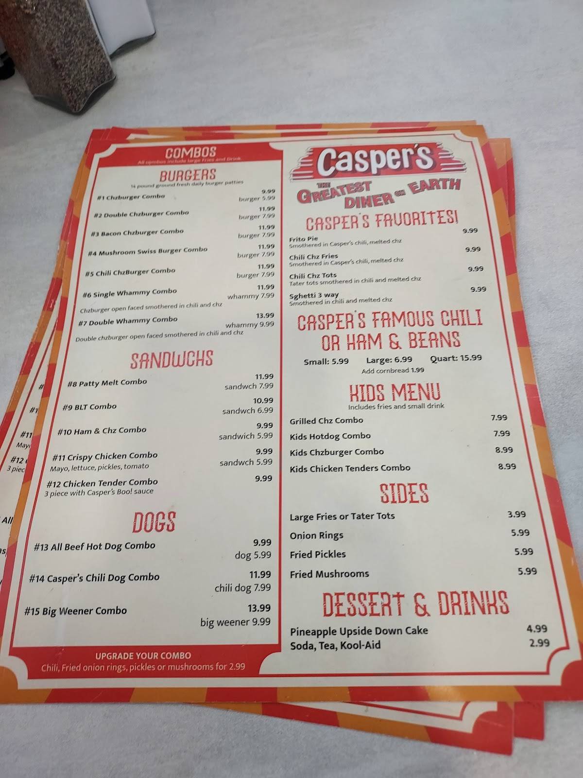 Casper's Diner меню