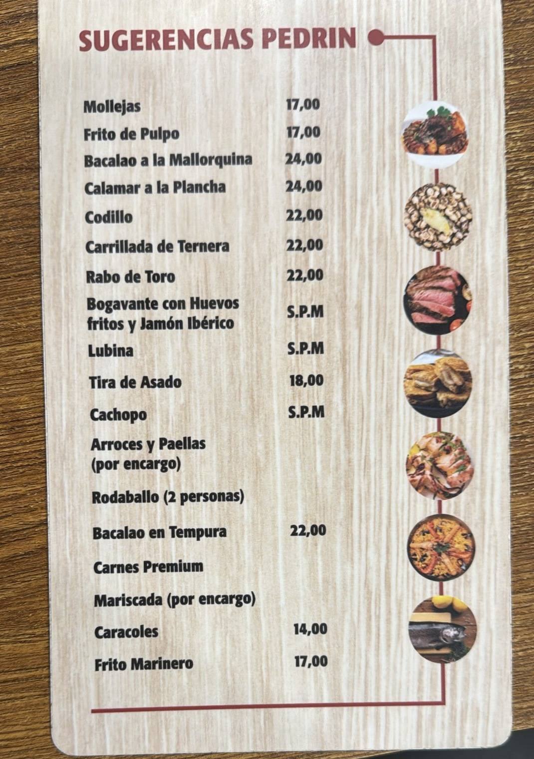 Cerveseria Pedrín меню