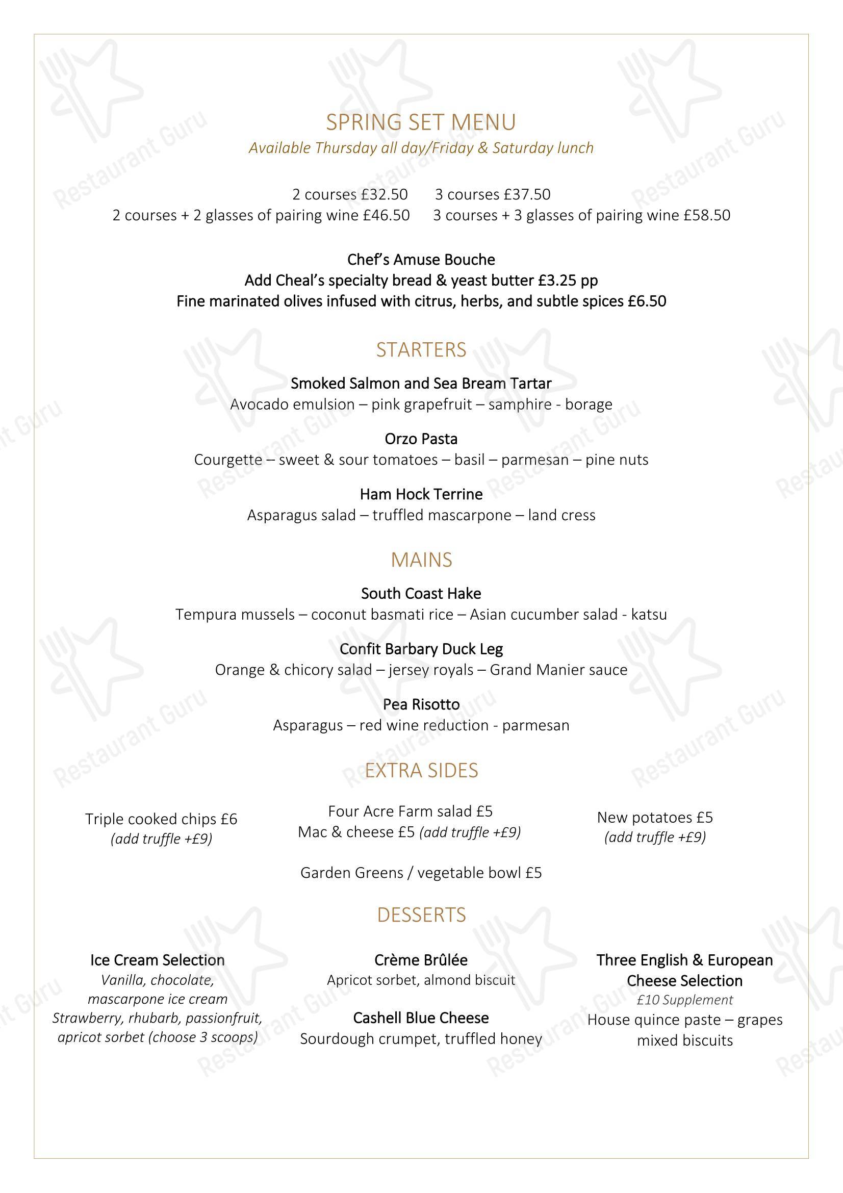 Takeaway Menu ресторана Cheals в Солихалле
