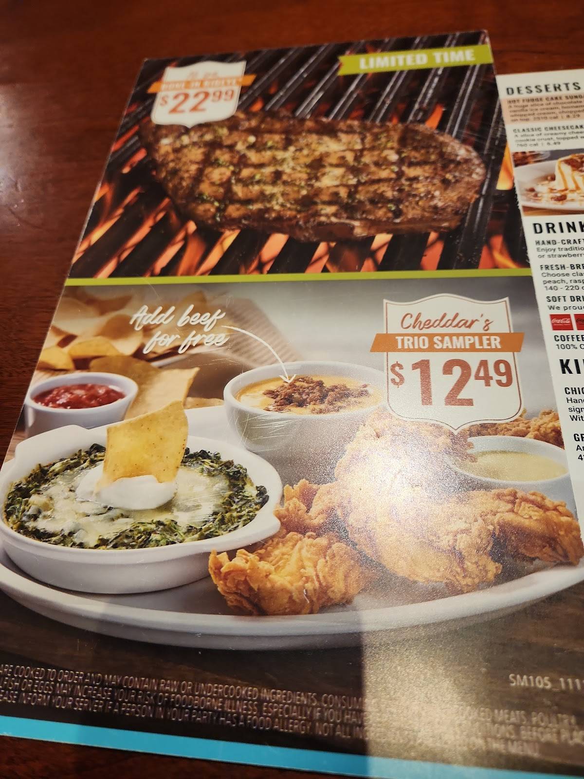 Cheddar's Scratch Kitchen меню