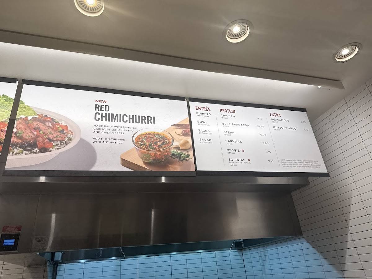 Chipotle Mexican Grill меню