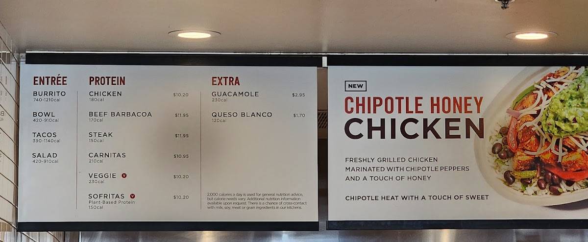 Chipotle Mexican Grill меню