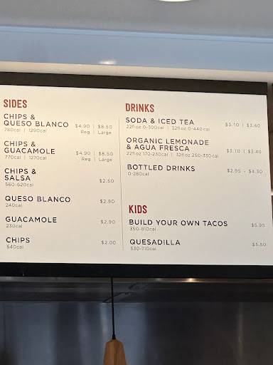 Chipotle Mexican Grill меню