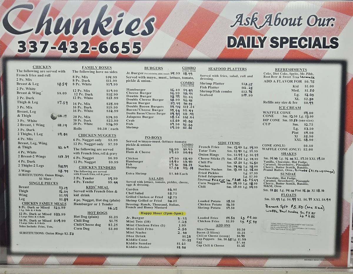 Chunkie's Drive Inn меню