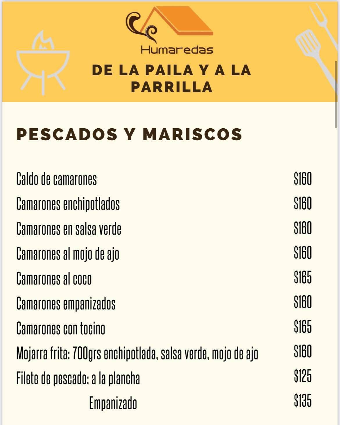 Restaurante Humaredas меню