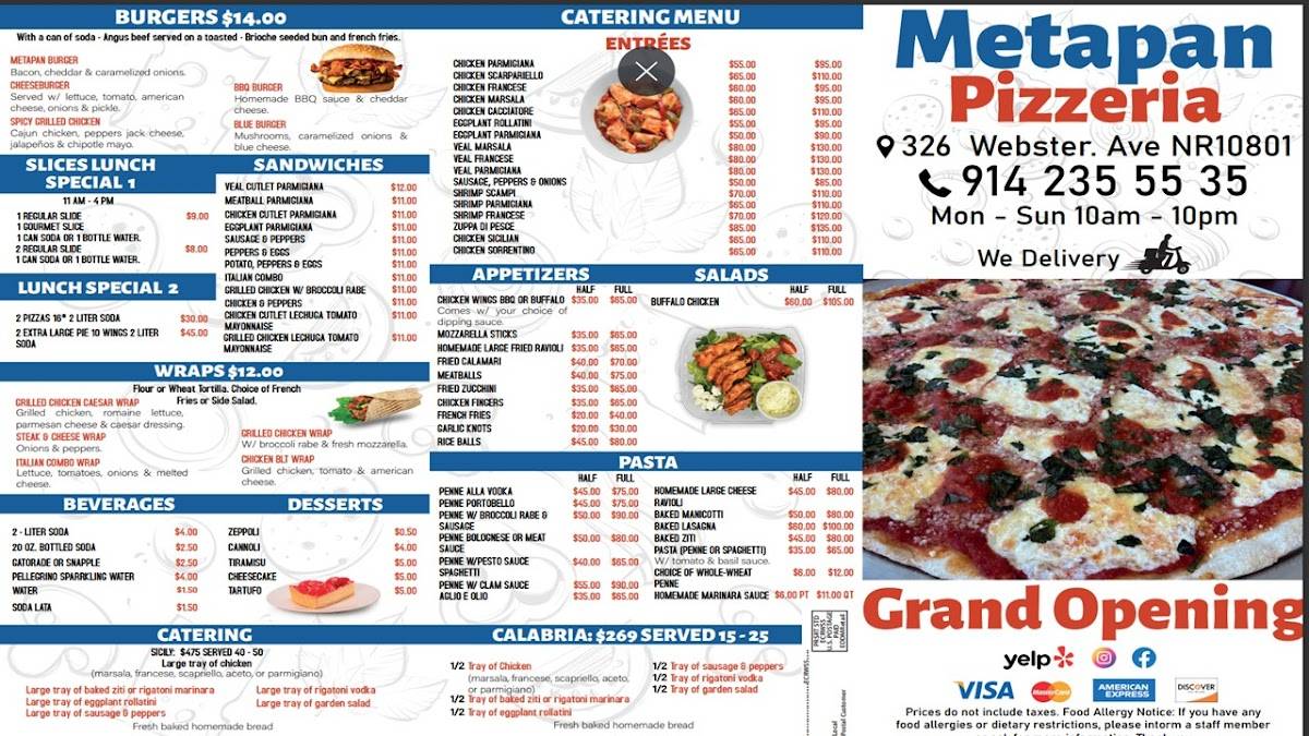Comida Centro Americana Metapan Restaurant меню