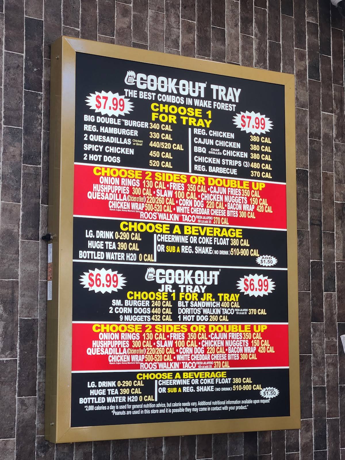 Cook Out меню