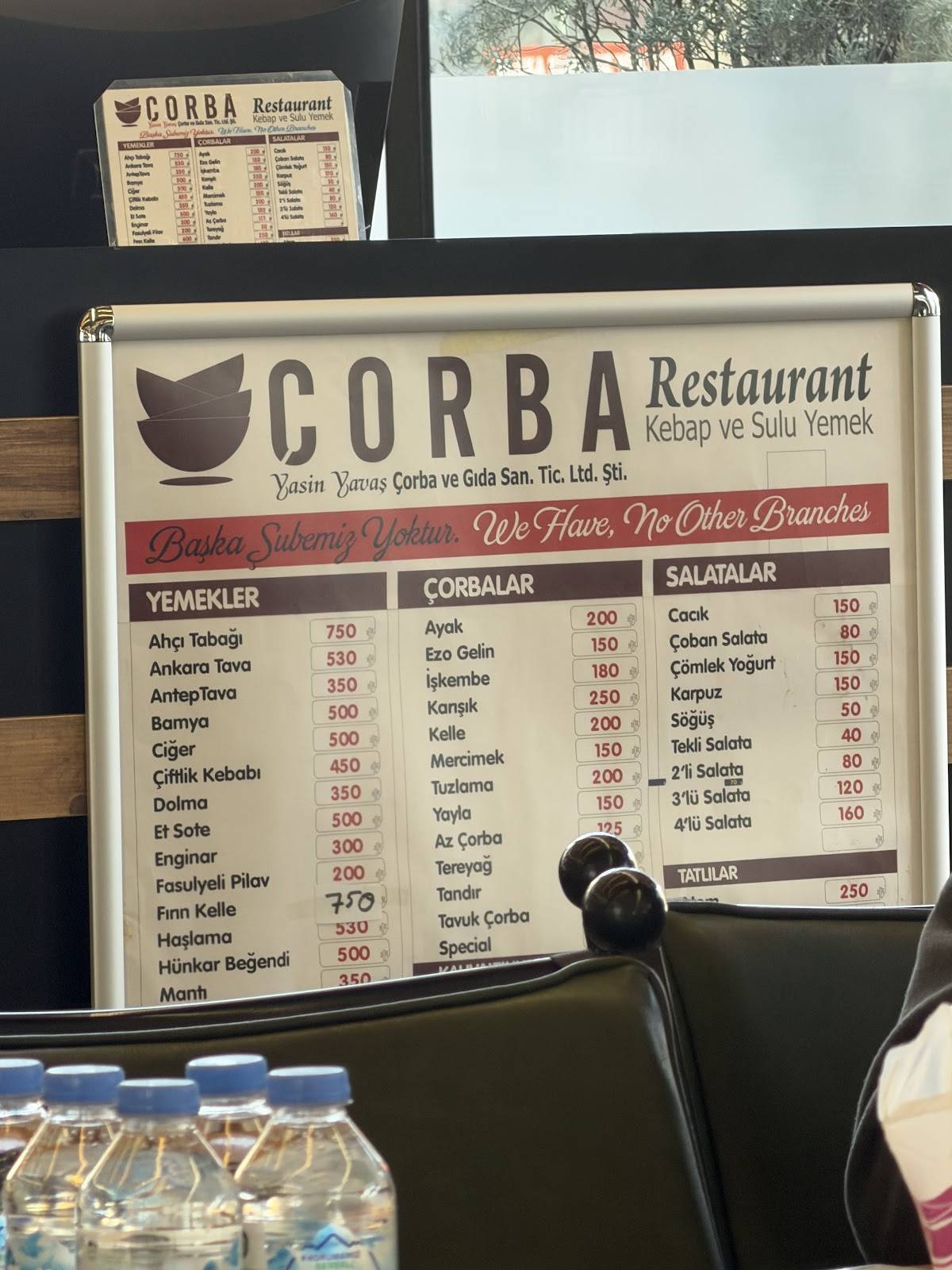 Çorbacı меню