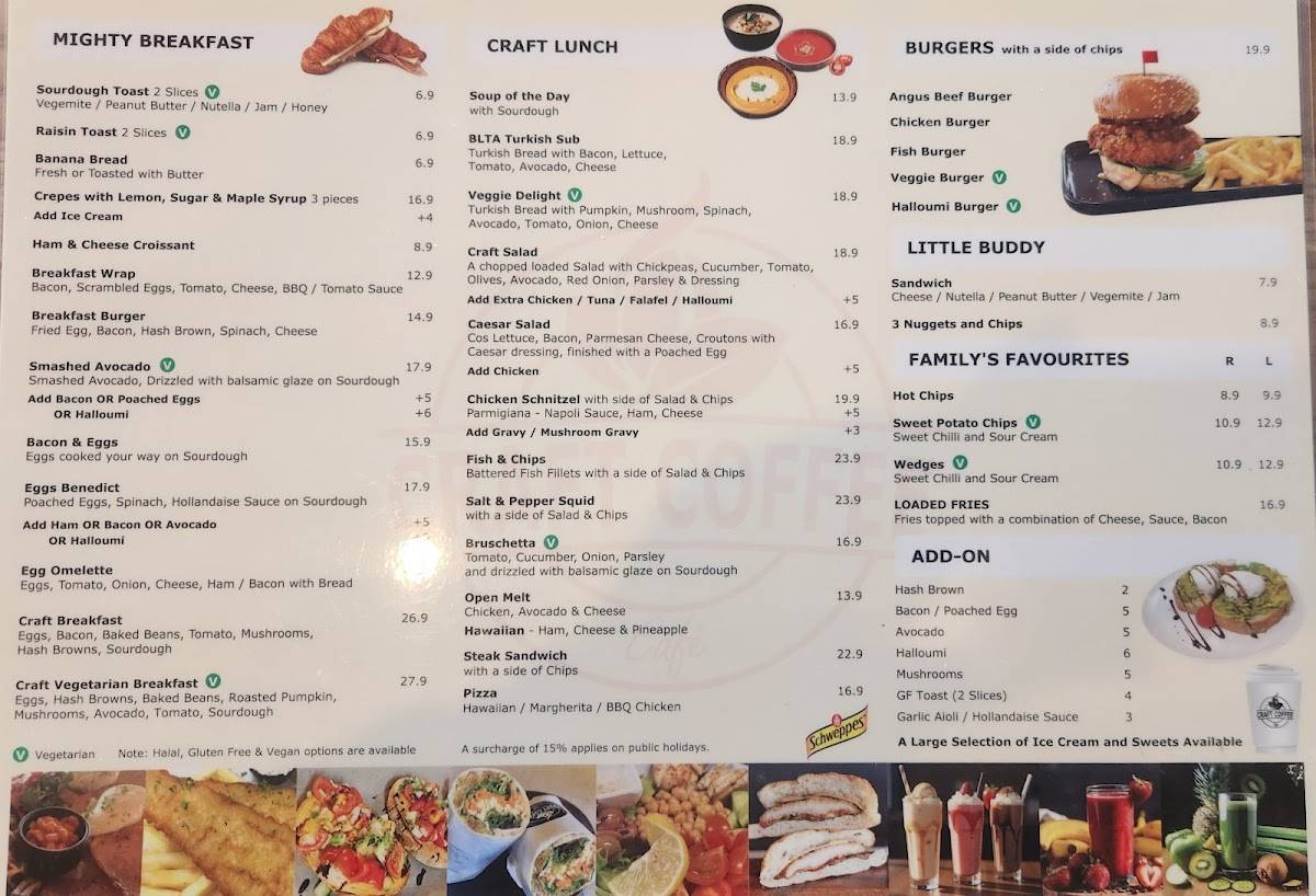 Craft Coffee Cafe меню