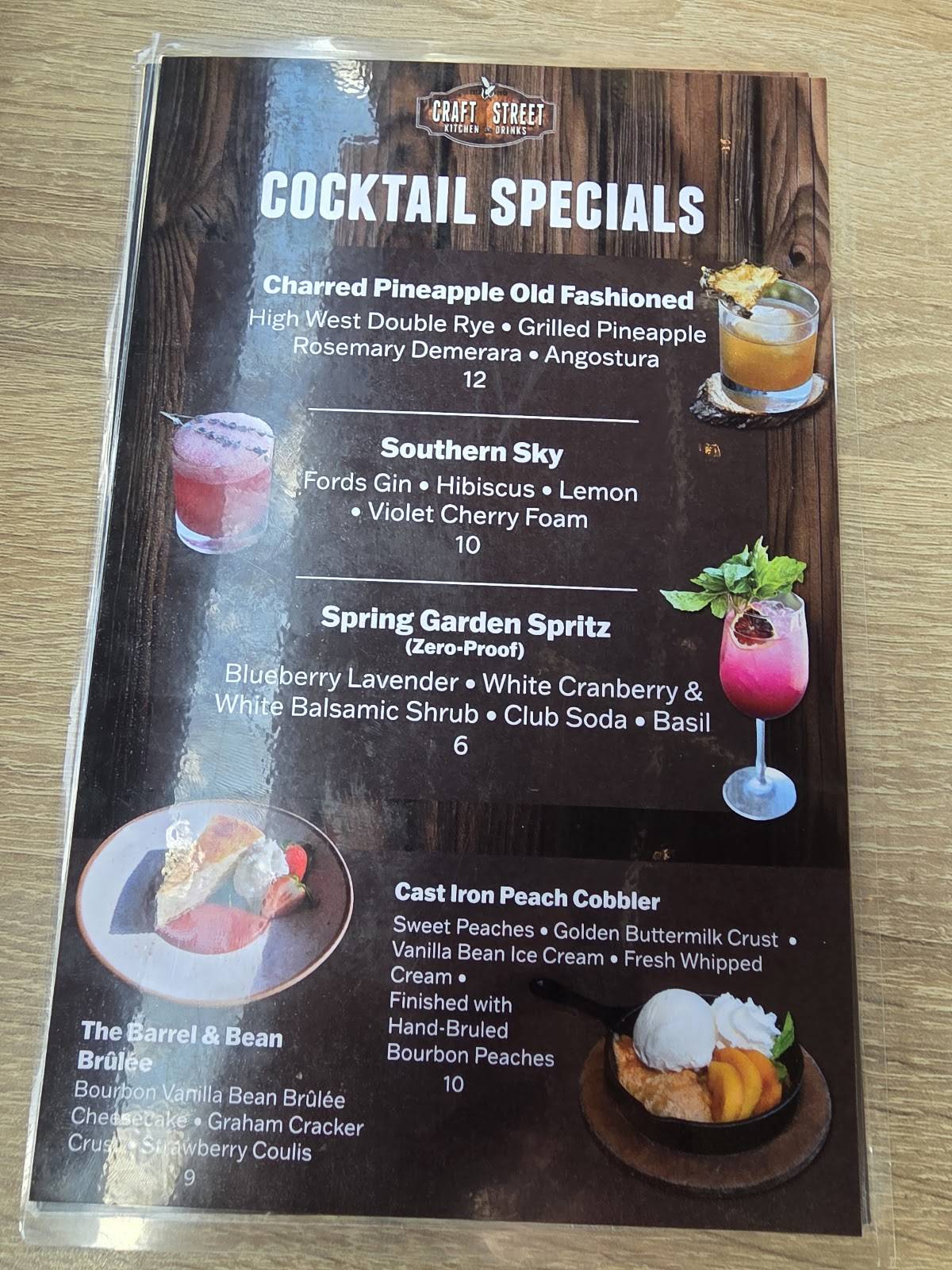 Craft Street Kitchen меню