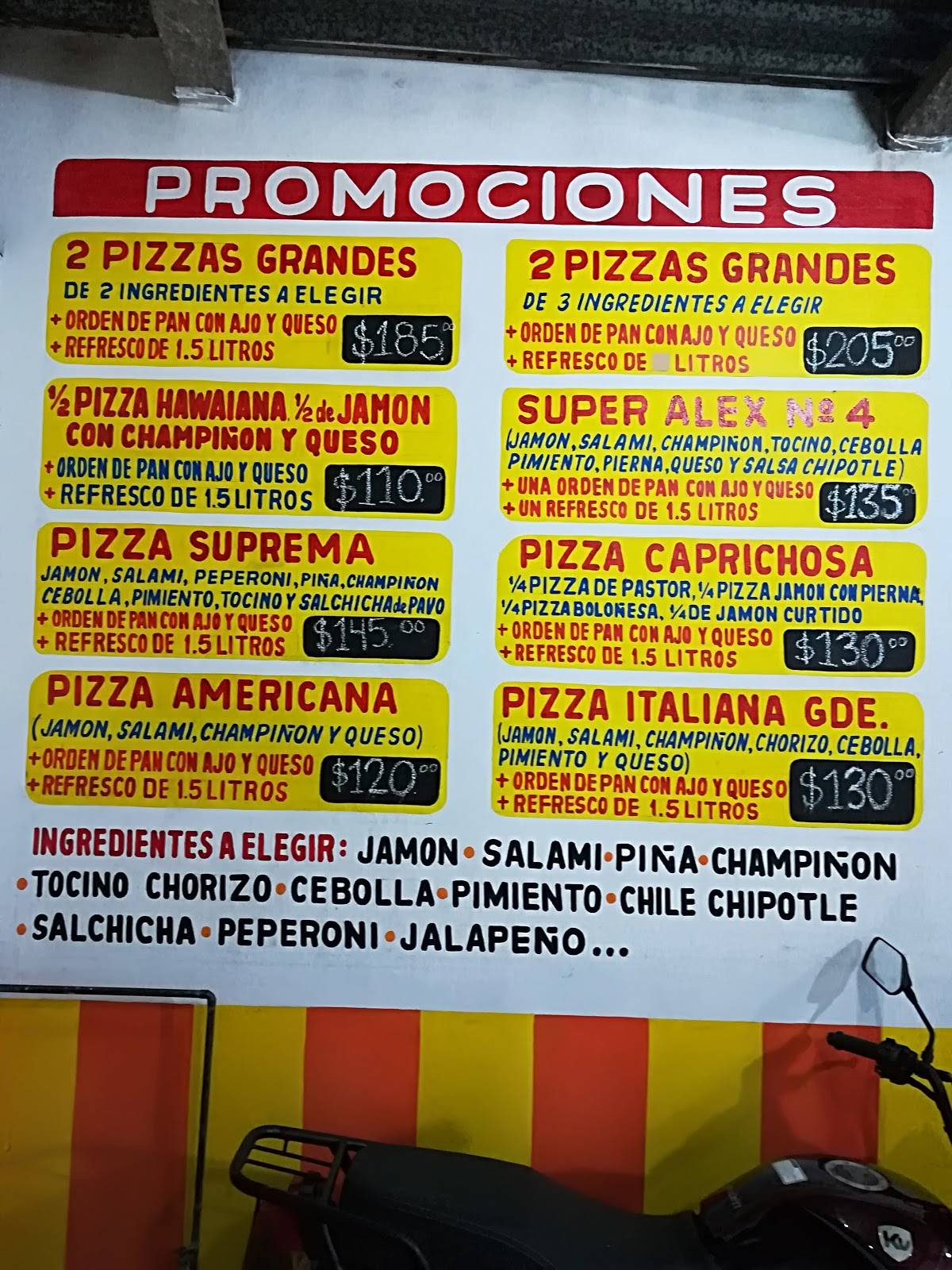 D'ALEX PIZZAS меню