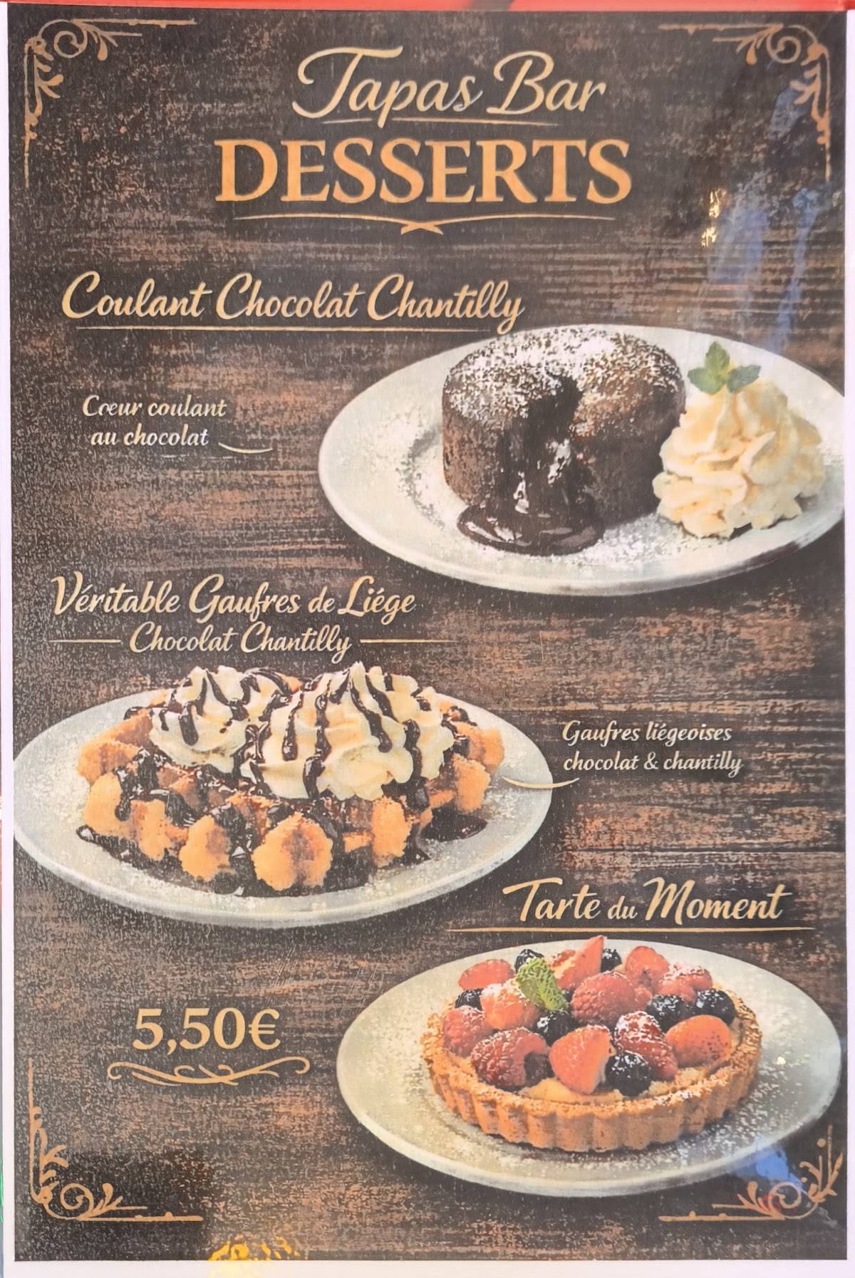 DE TAPA'S BAR меню