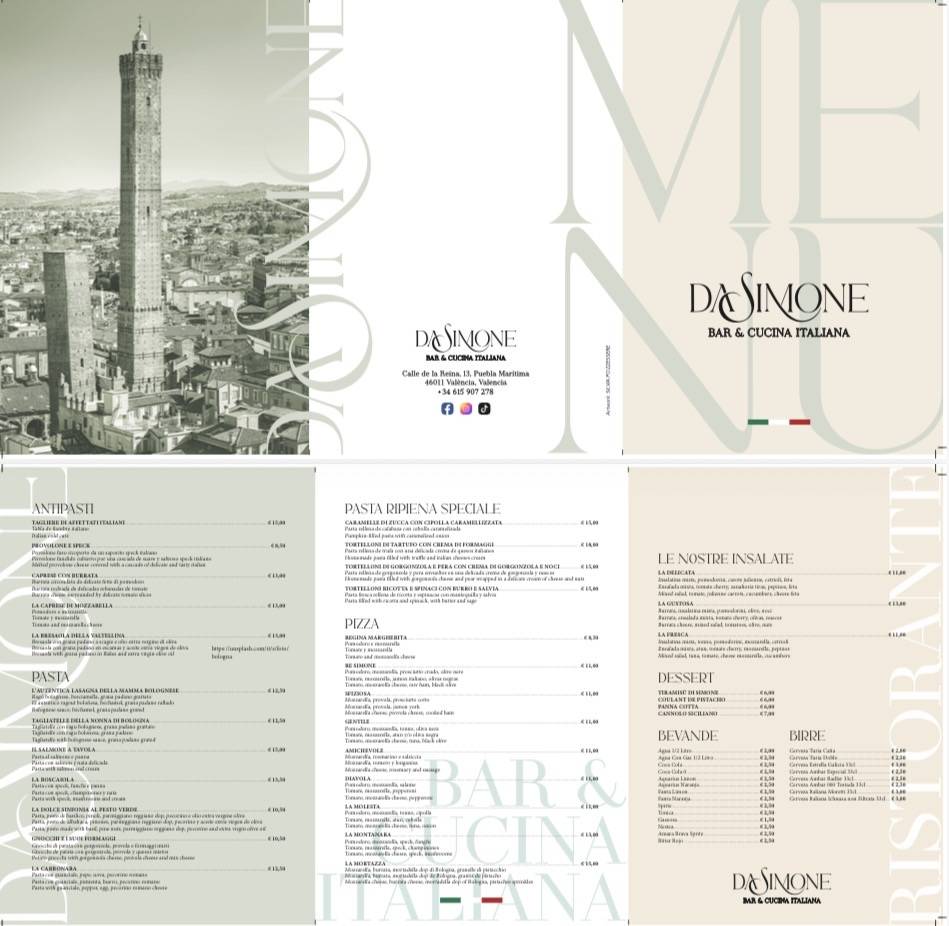 Da Simone Pizzeria Ristorante меню