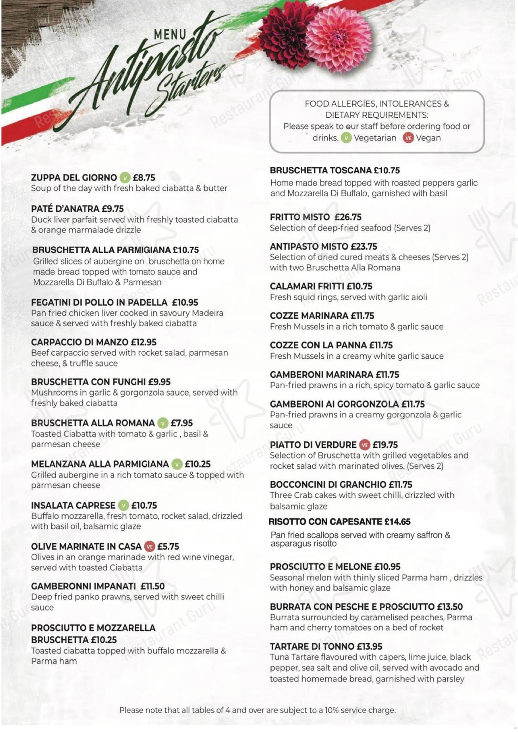 Взгляните на меню Dalia’s Bistro