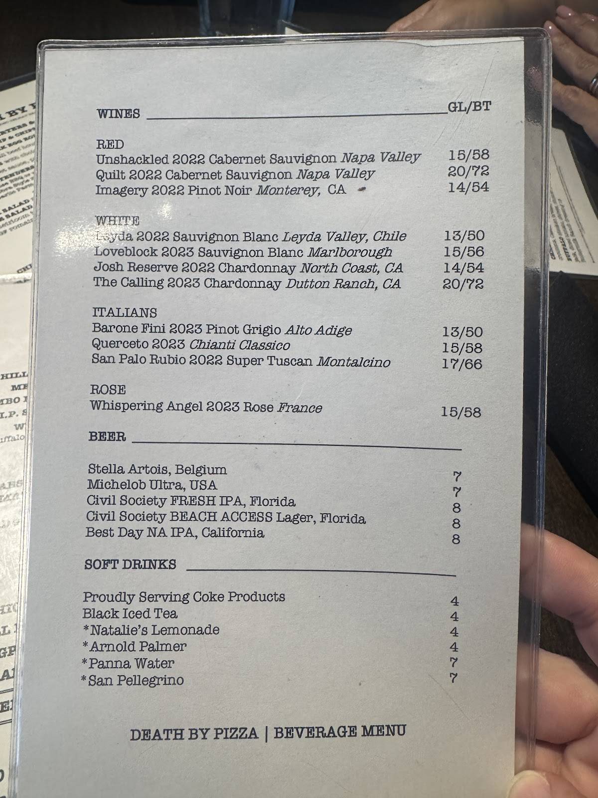 Death By Pizza West Delray меню