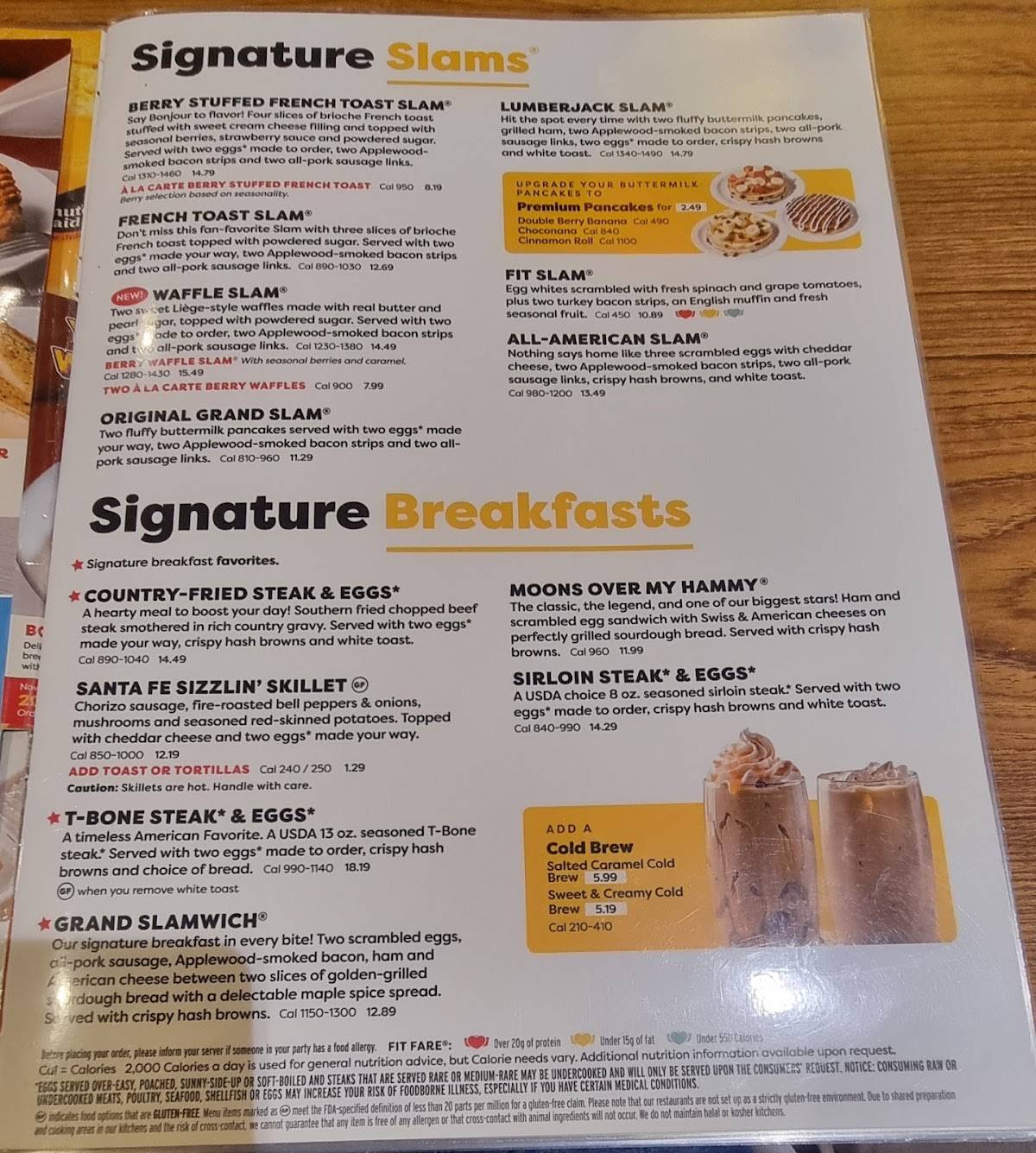 Denny's Restaurant меню
