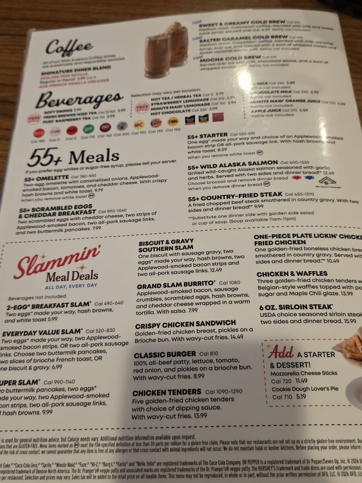 Denny's Restaurant меню