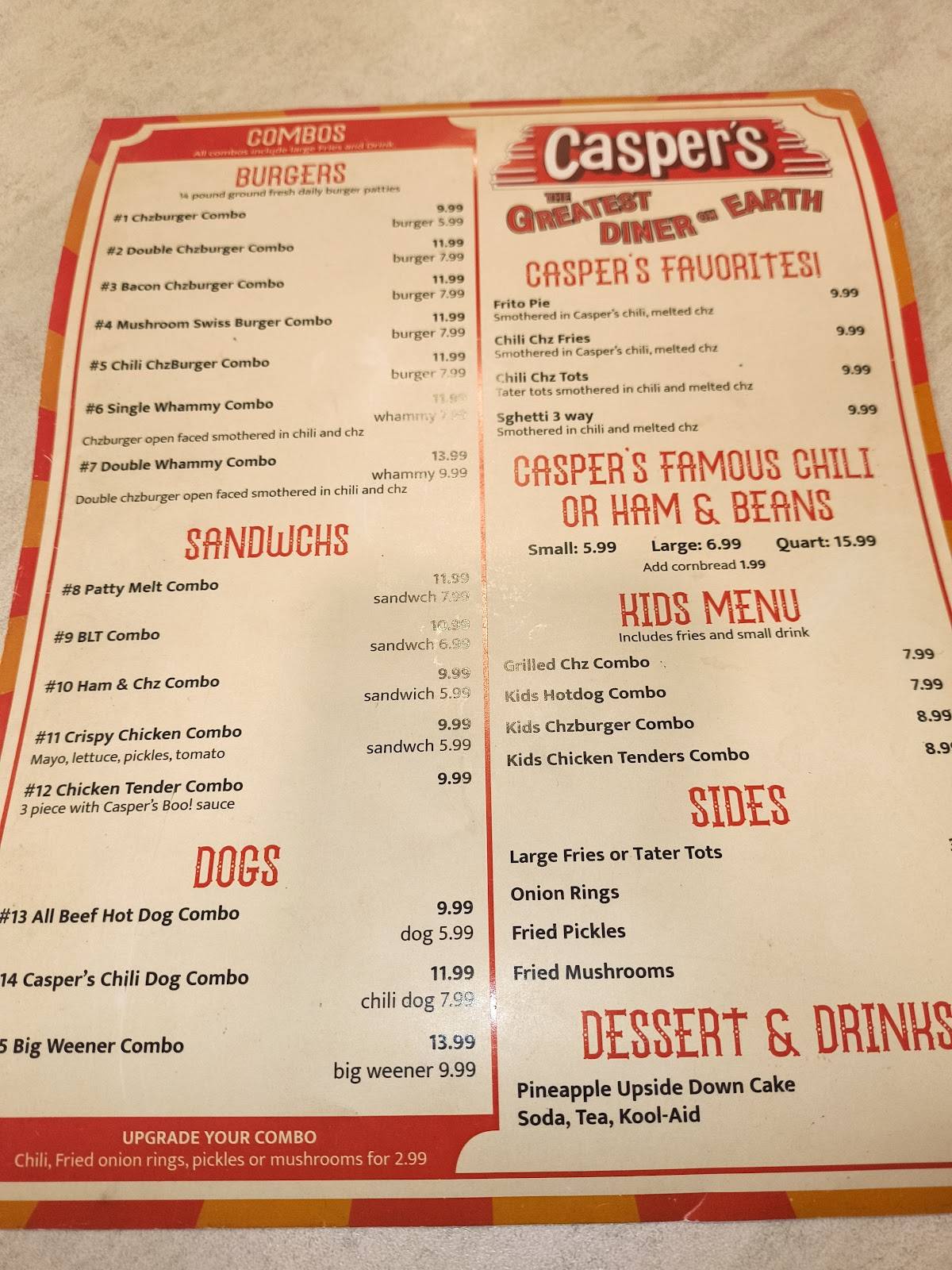 Casper's Diner меню