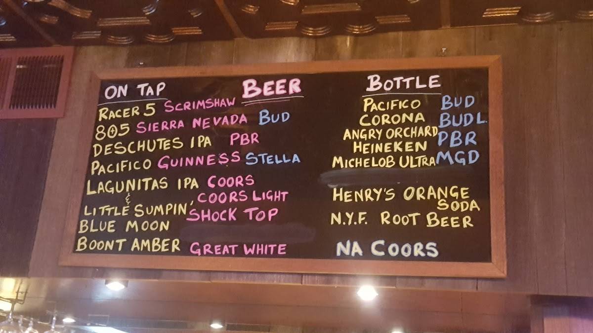 Diggers "A Bar & NO Grill" меню