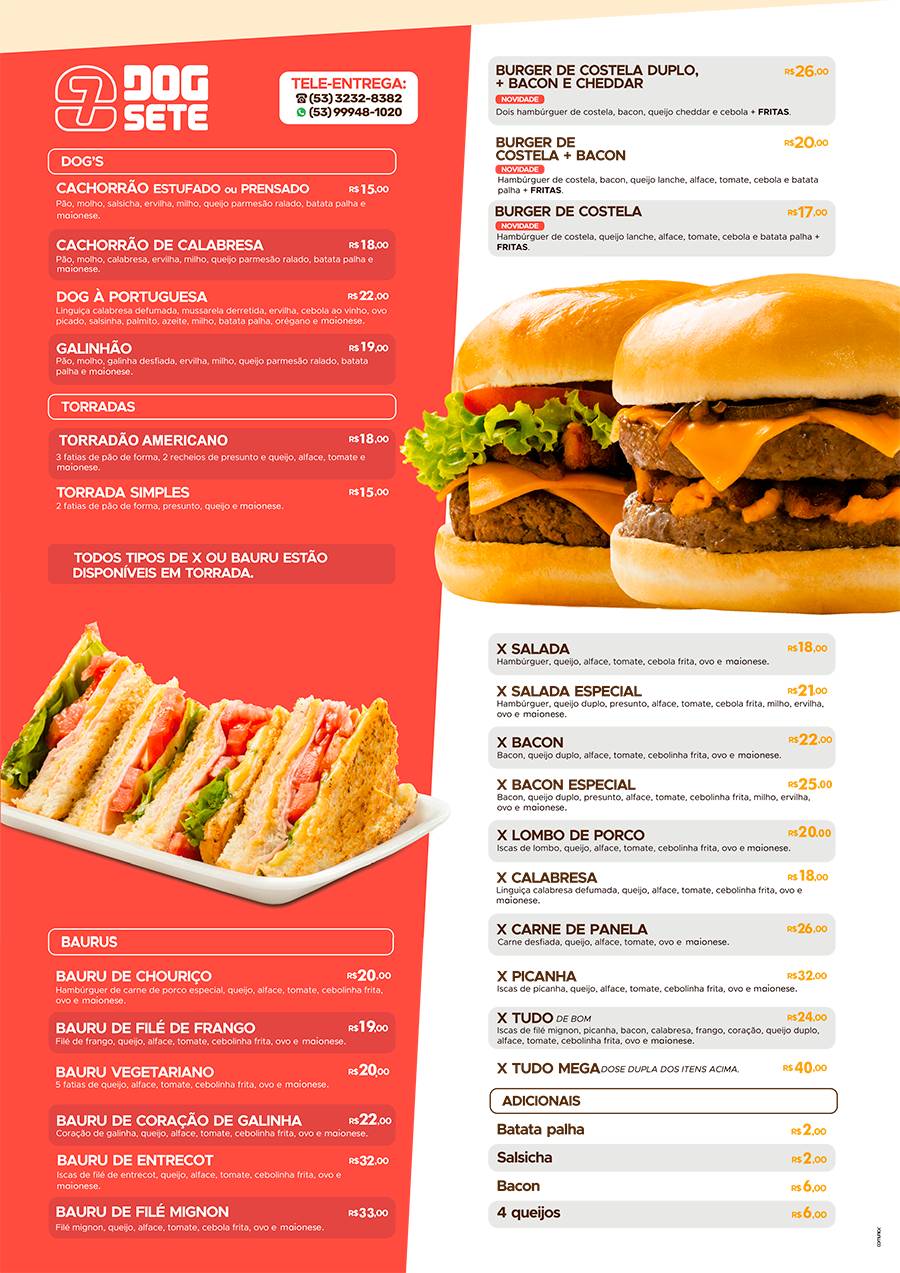 Dog 7 Lanches меню