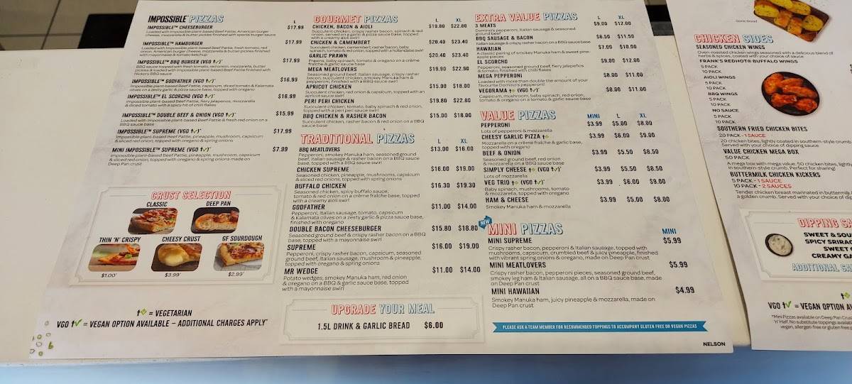 Domino's Pizza Nelson меню