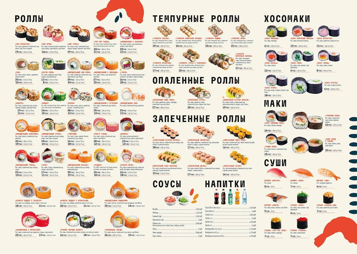 НеоСуши меню