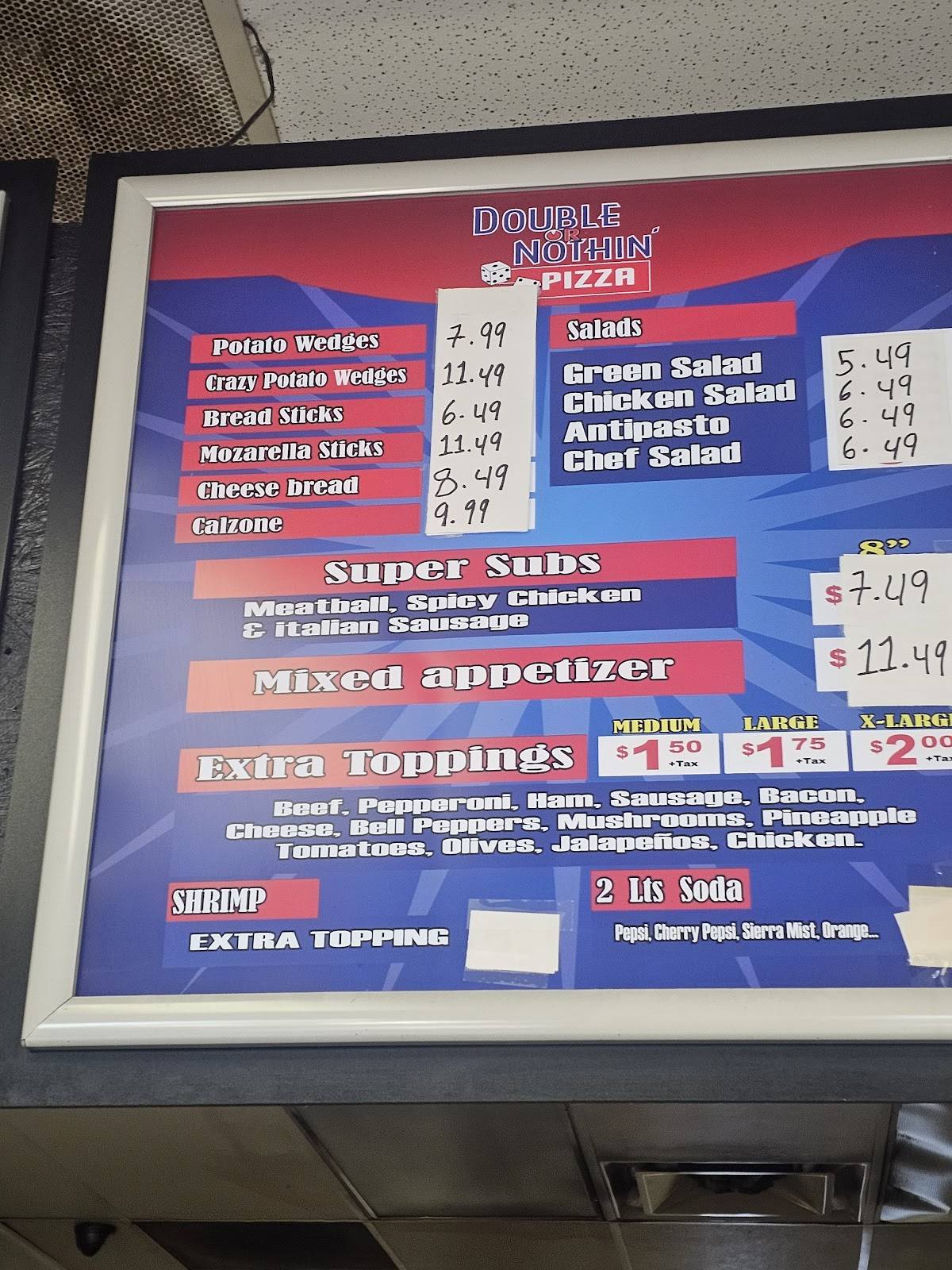 Double or Nothin' Pizza меню