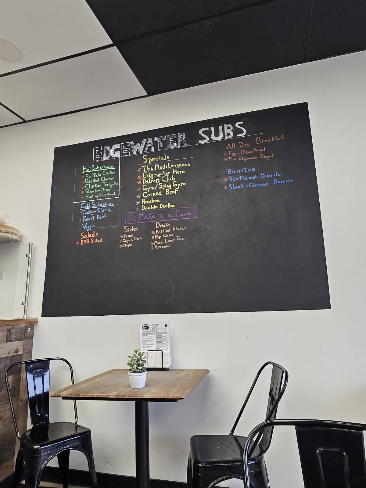Edgewater Sub Shop меню