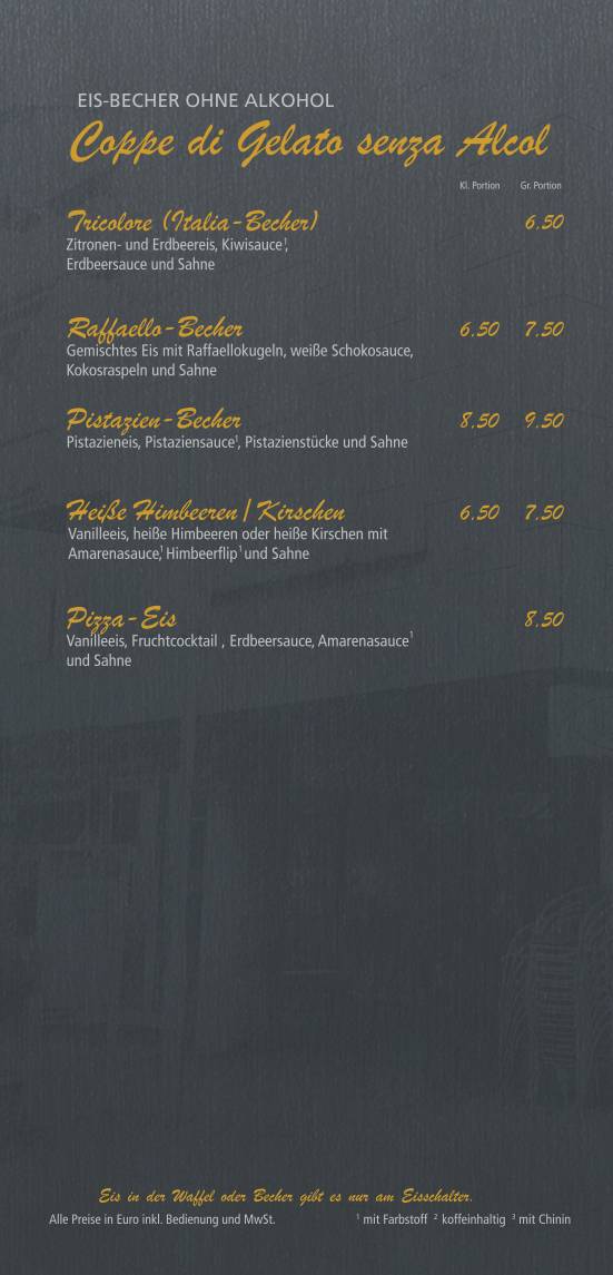 Eiscafé Riviera меню