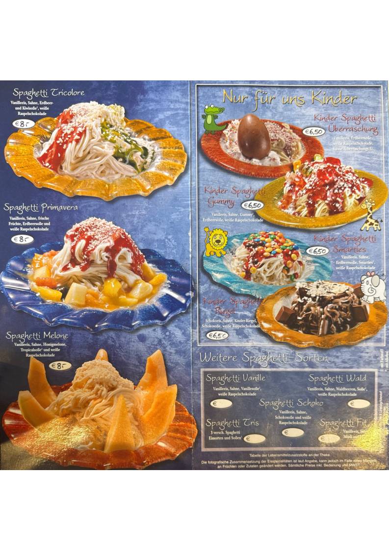 Eiscafé Riviera меню
