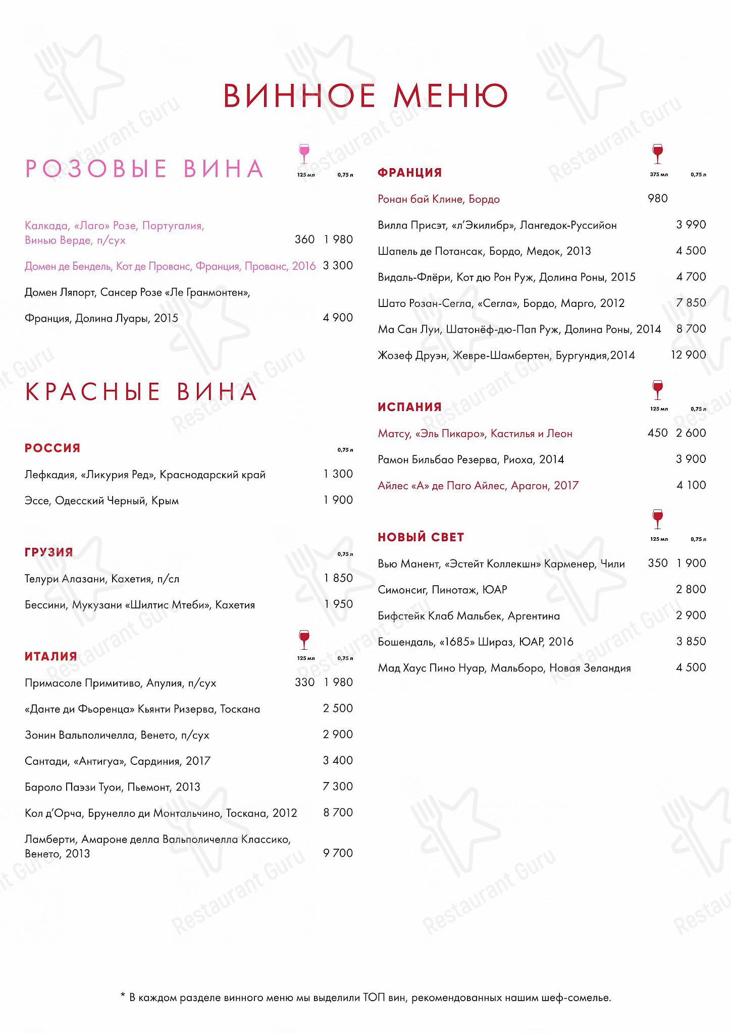 Takeaway Menu ресторана Эхо