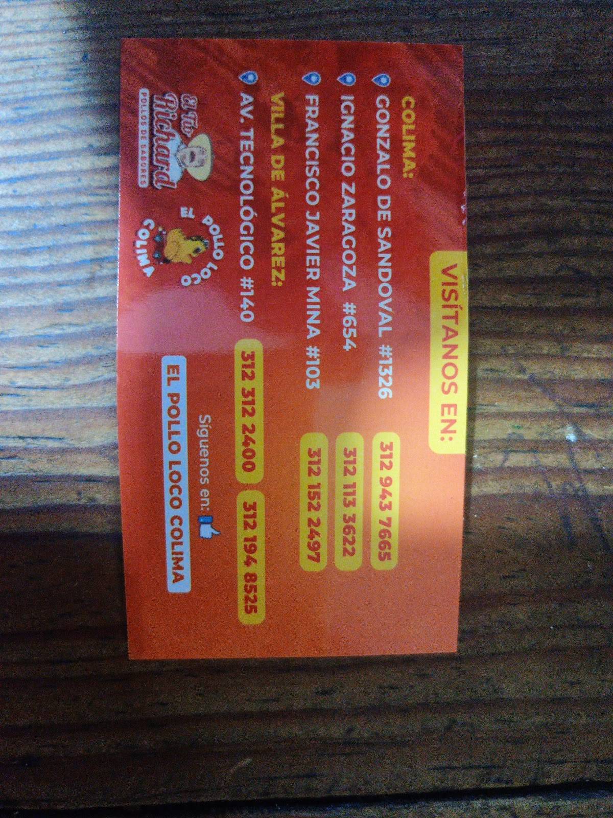 El Pollo Loco Colima меню