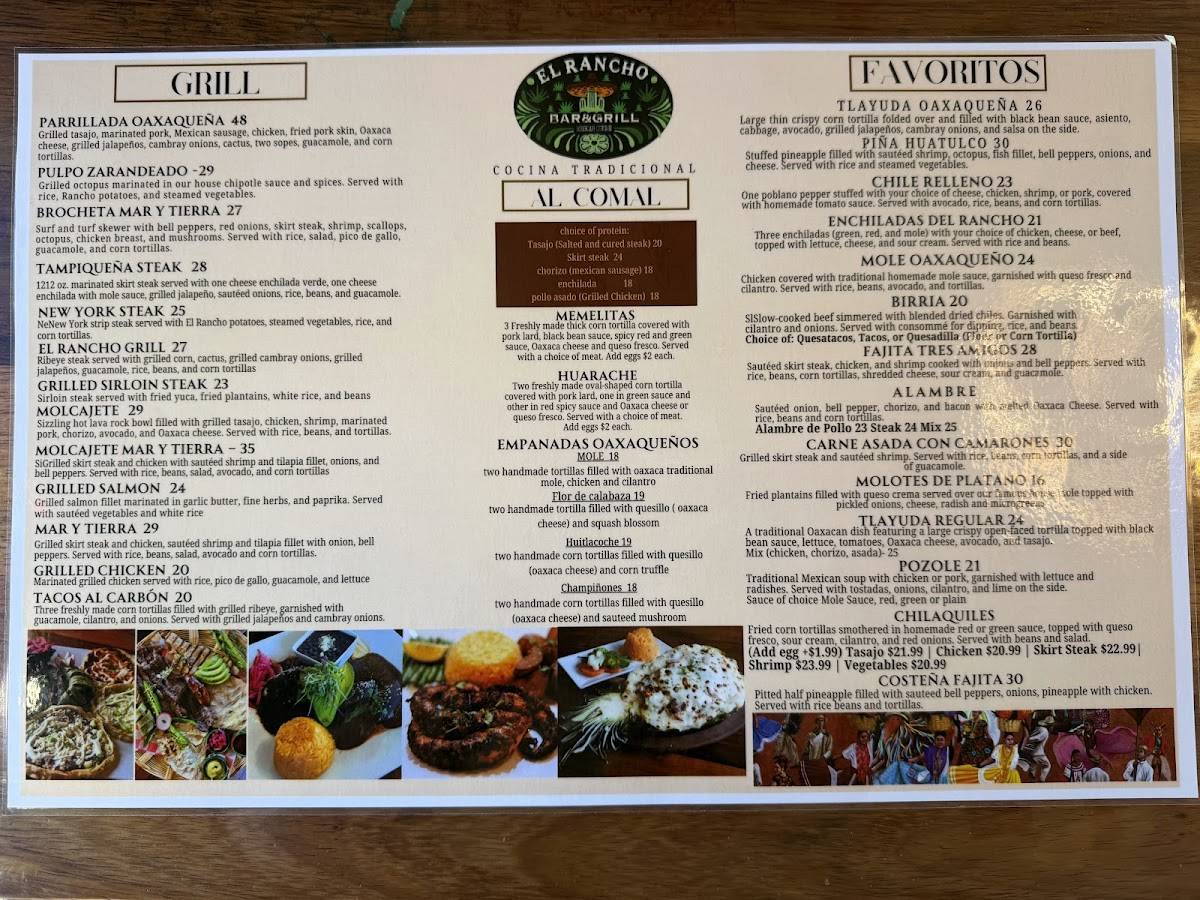 El Rancho Bar&Grill меню