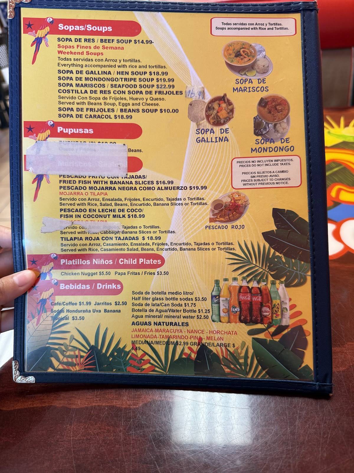 El Rincon catracho меню