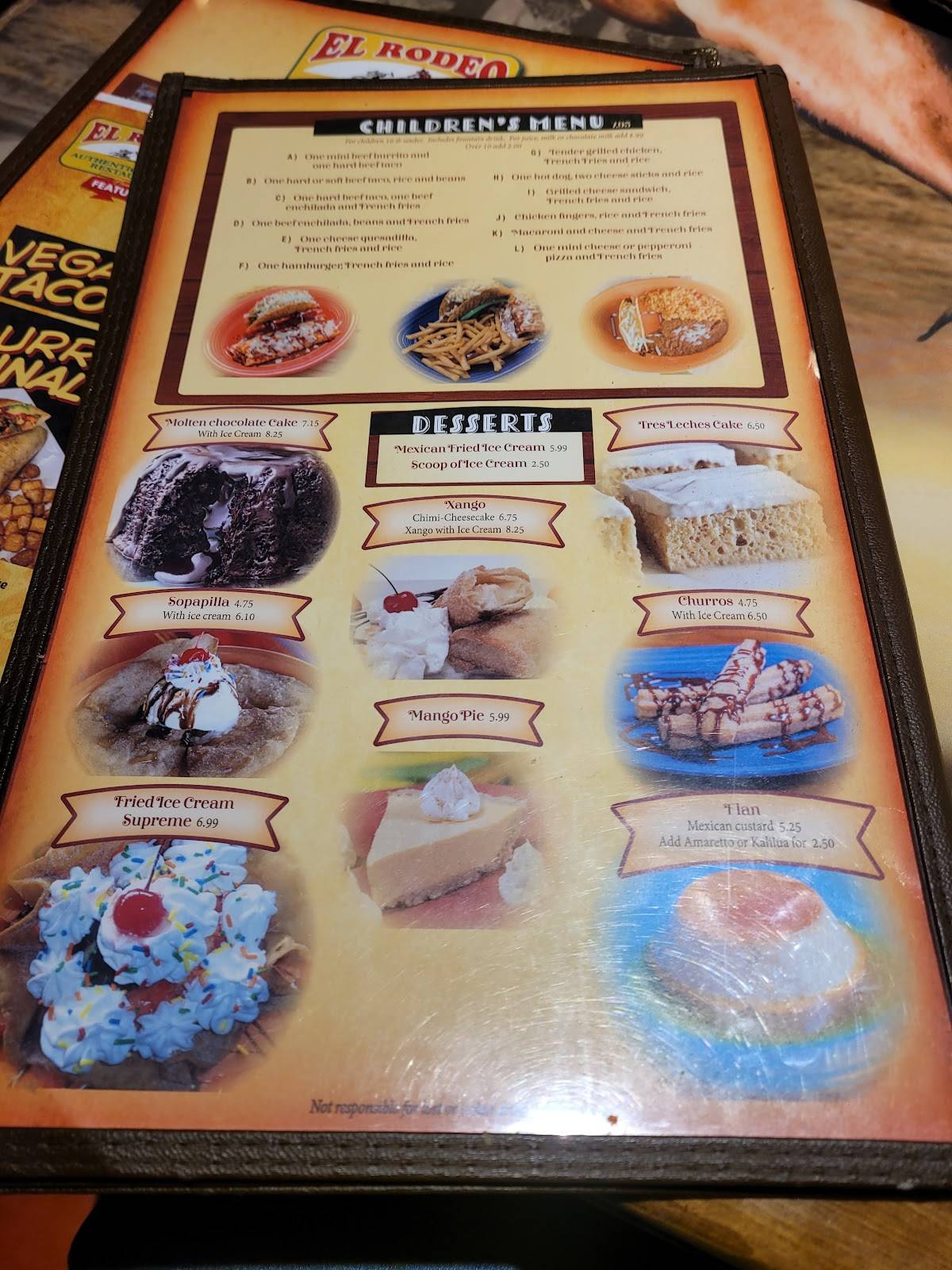 El Rodeo Mexican Restaurant меню