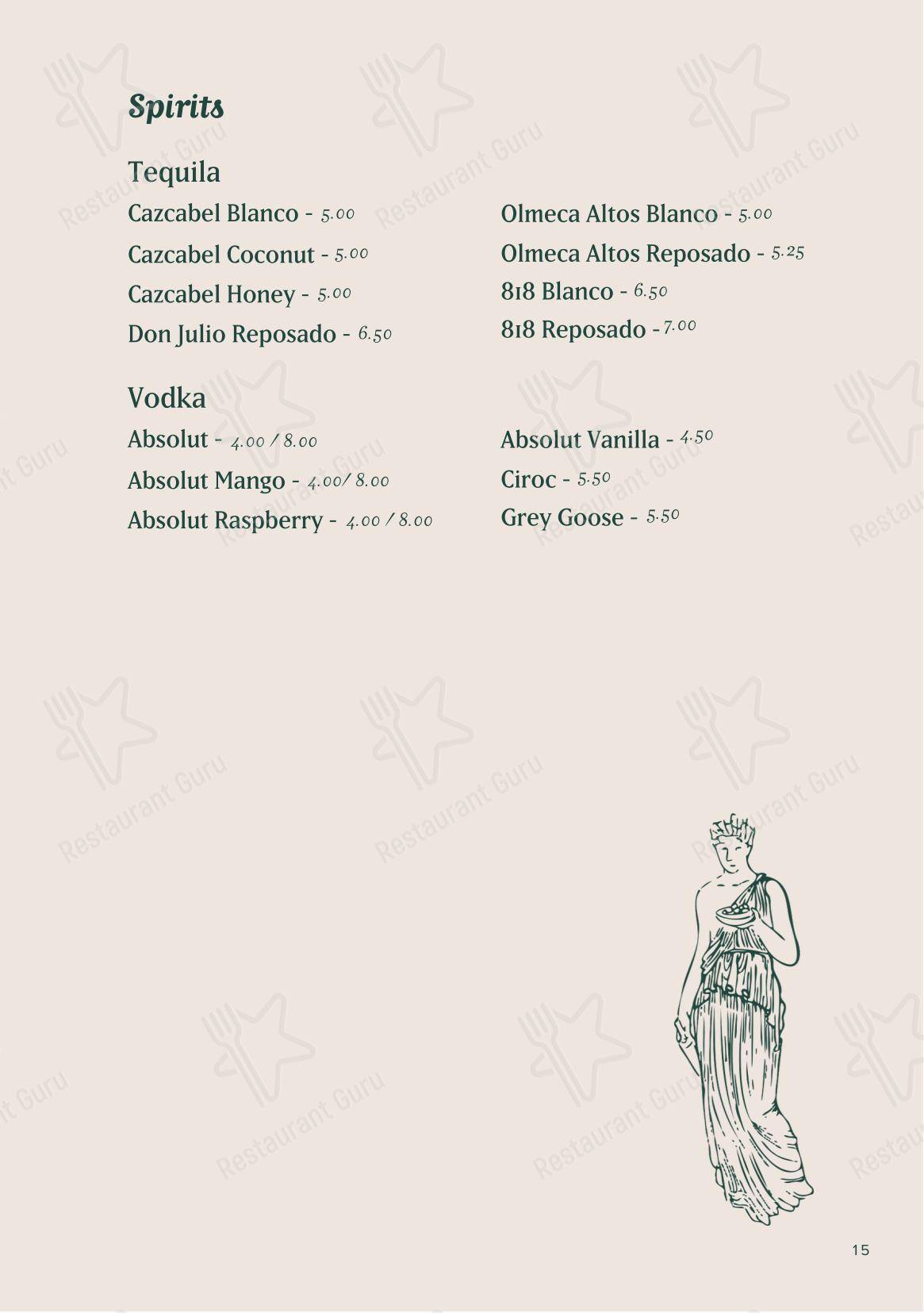 Меню паба и бара Emily's - Lunch Menu