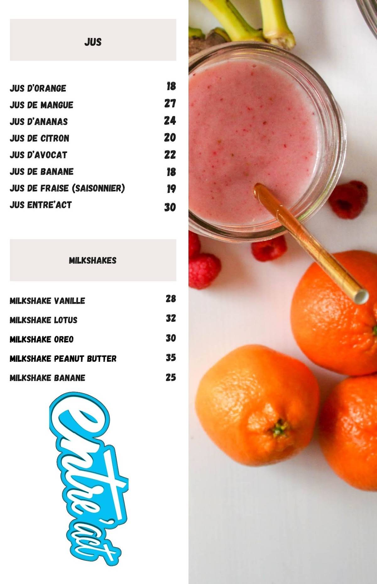 Entre'act ( Café berkane ) меню