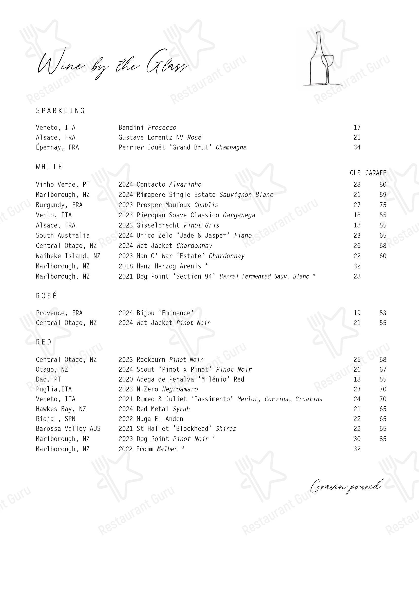 Меню ресторана Esther Restaurant - Lunch Menu