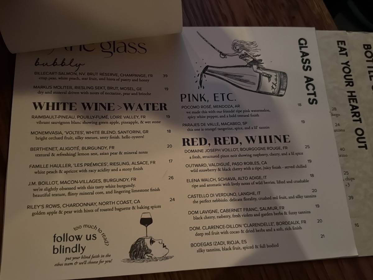 Ethos Wine Bar & Bistro меню