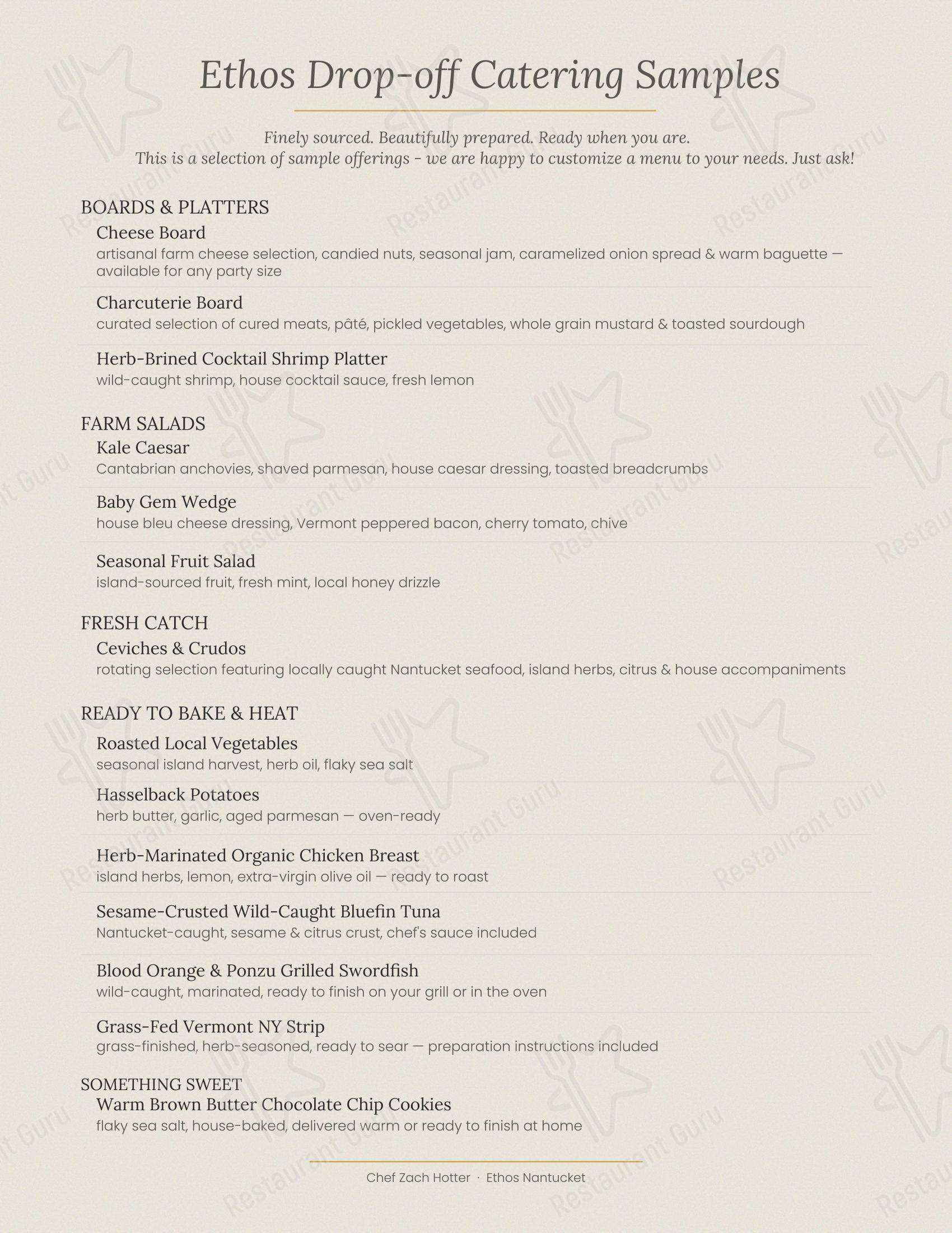 Ethos Wine Bar & Bistro в Нантакете - Коктейльная карта