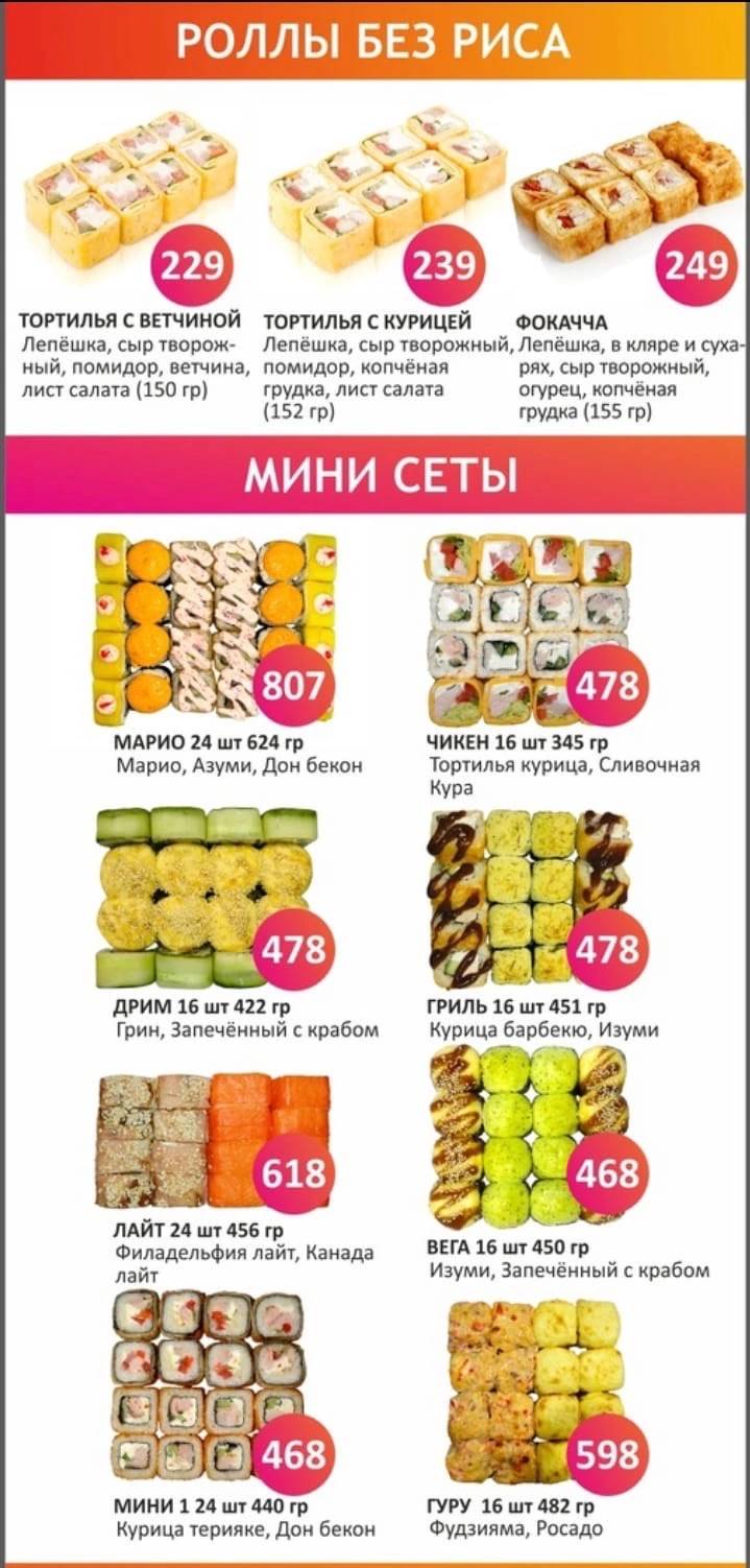 Это Суши меню