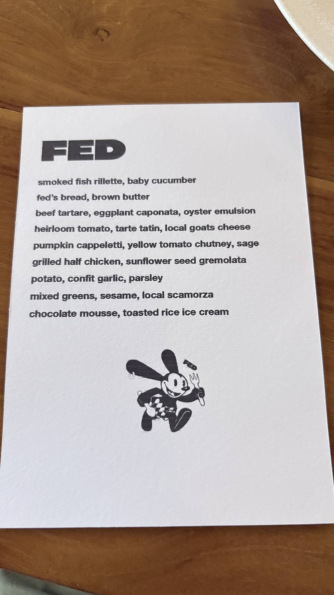 FED меню