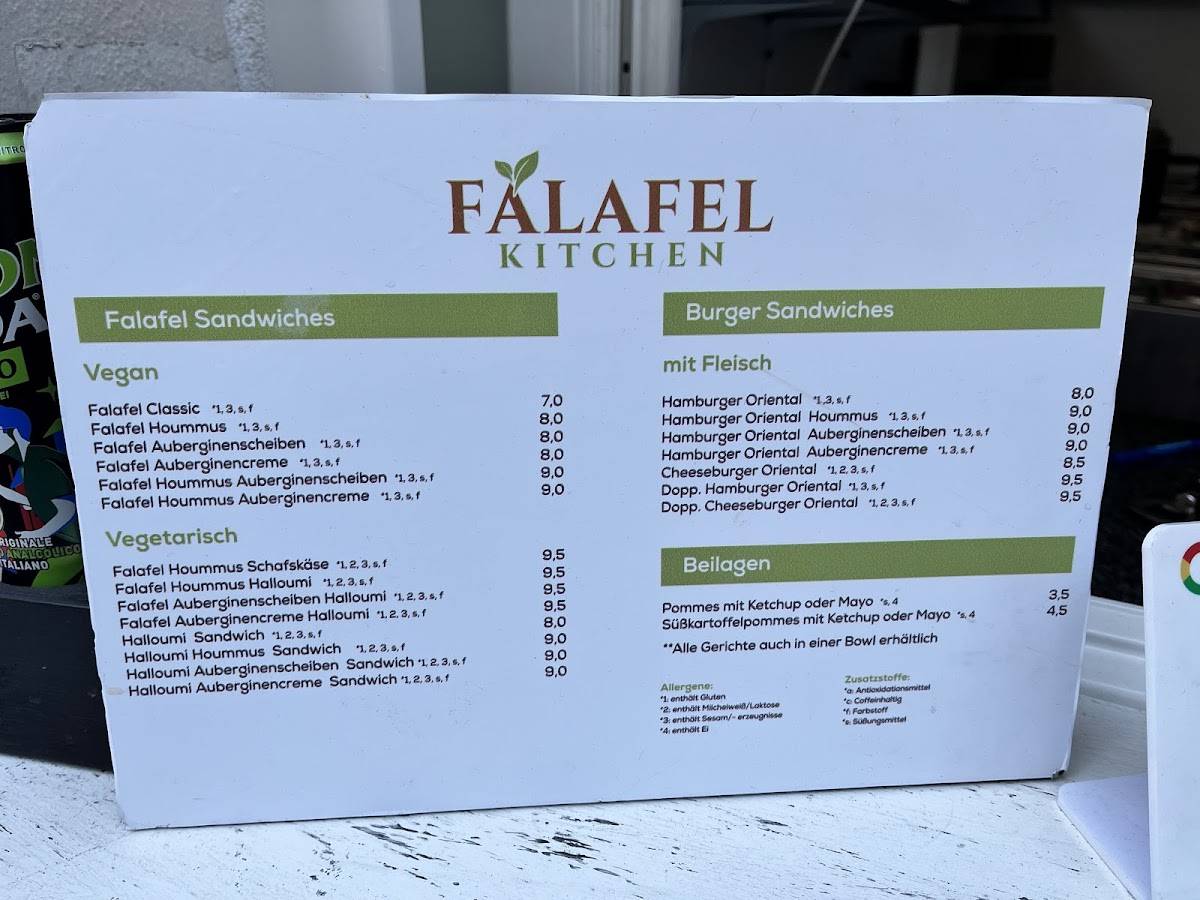 Falafel Kitchen меню