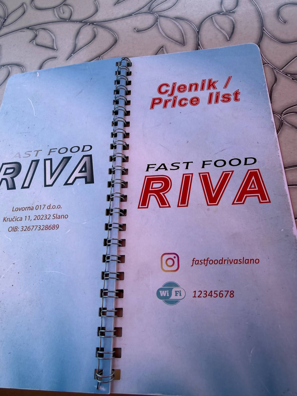 Fast food Riva меню