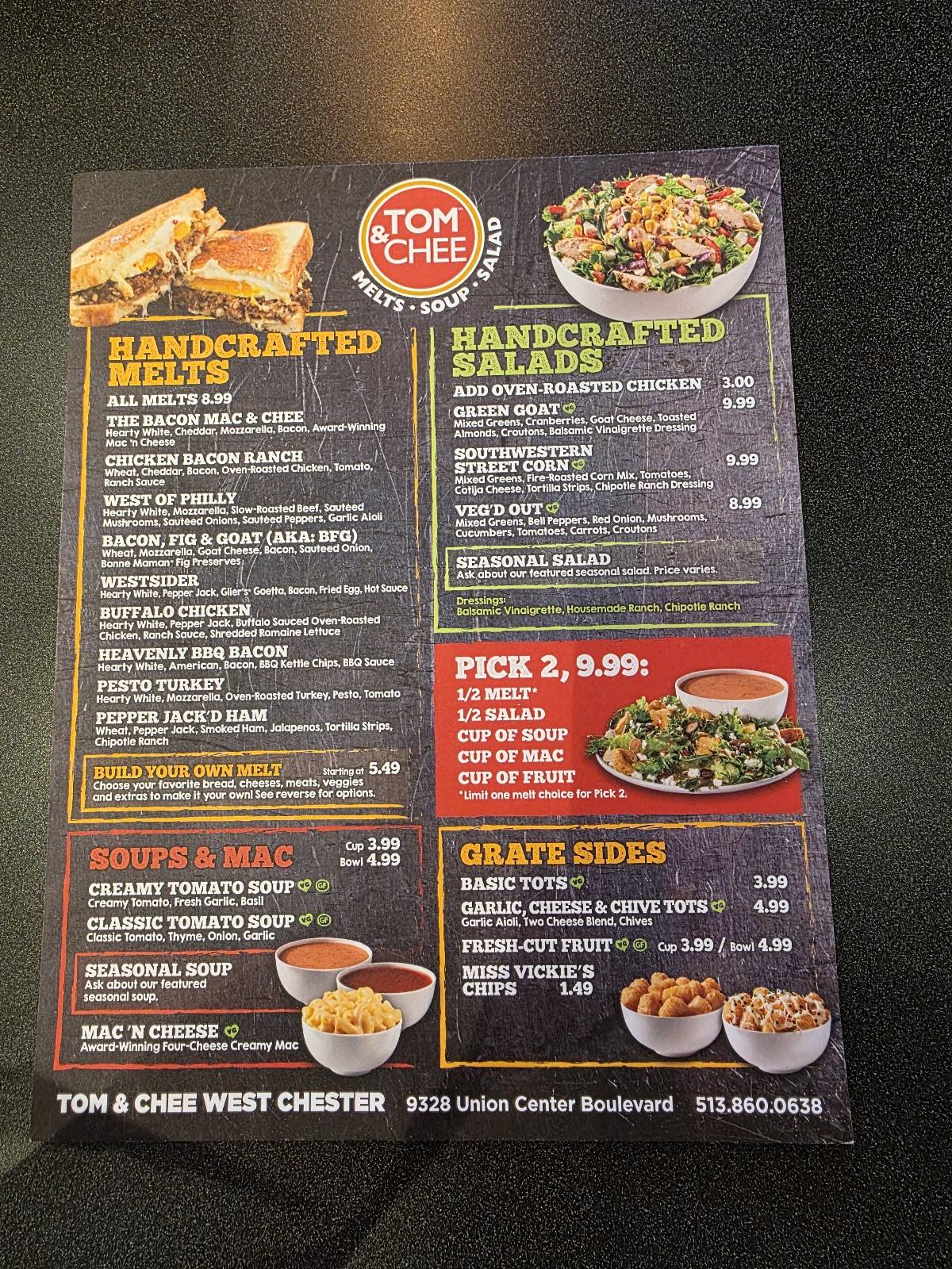 Tom & Chee меню