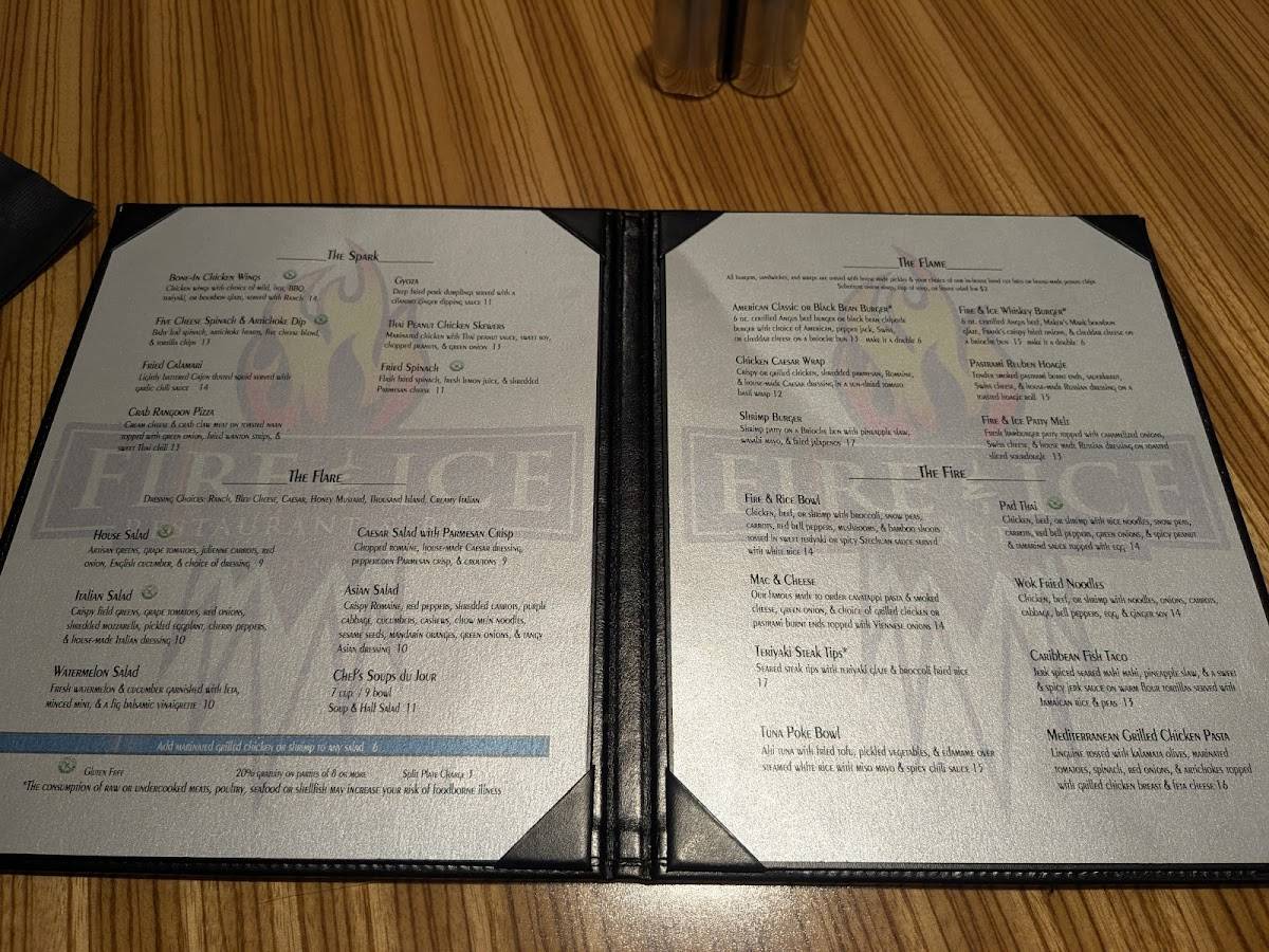 Fire & Ice Restaurant & Bar меню